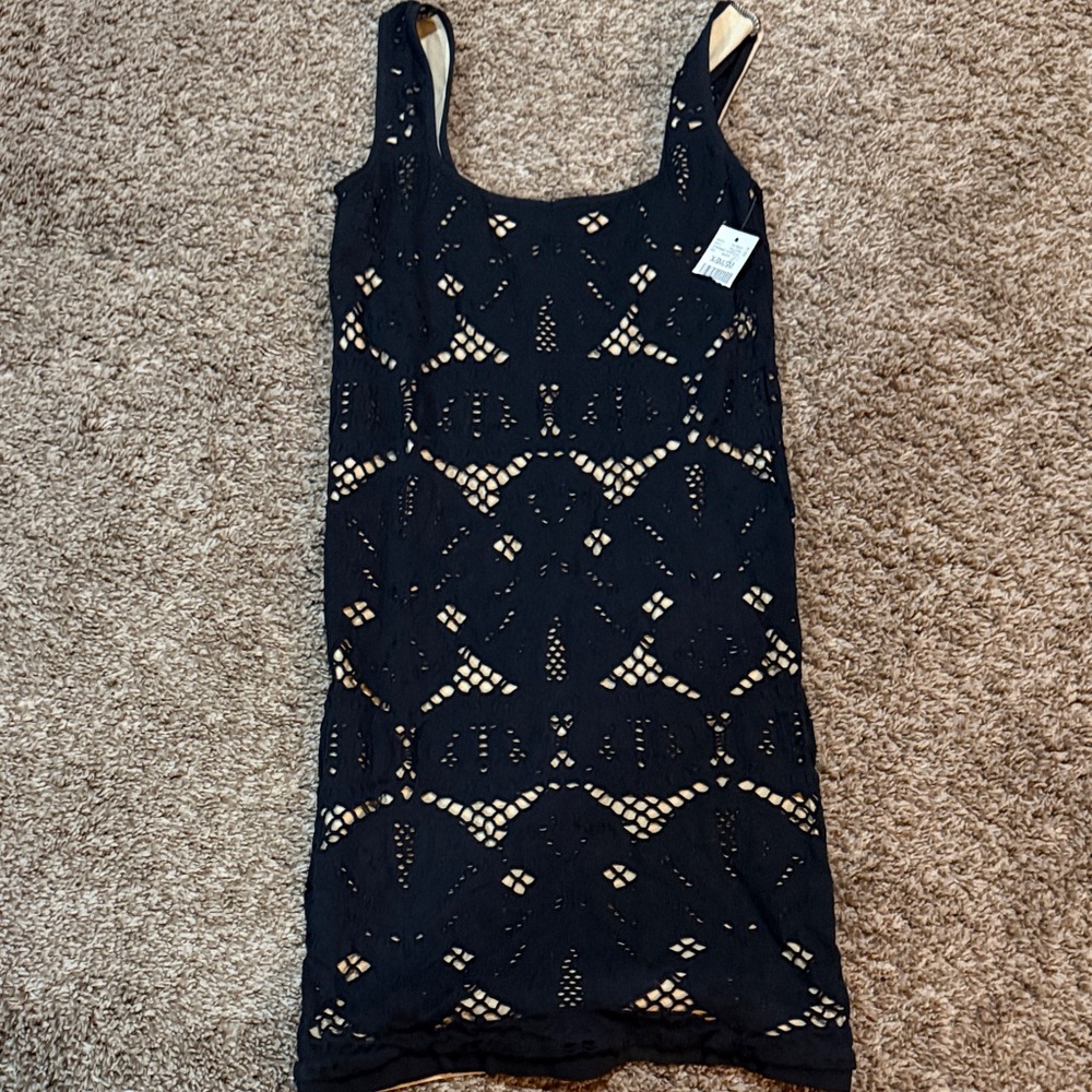 Wet Seal Black Crochet Mini Dress